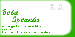 bela sztanko business card
